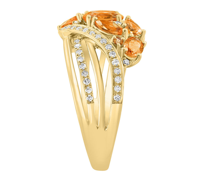 Effy Diamond & Citrine Cocktail Ring, 14K Gold — View 2