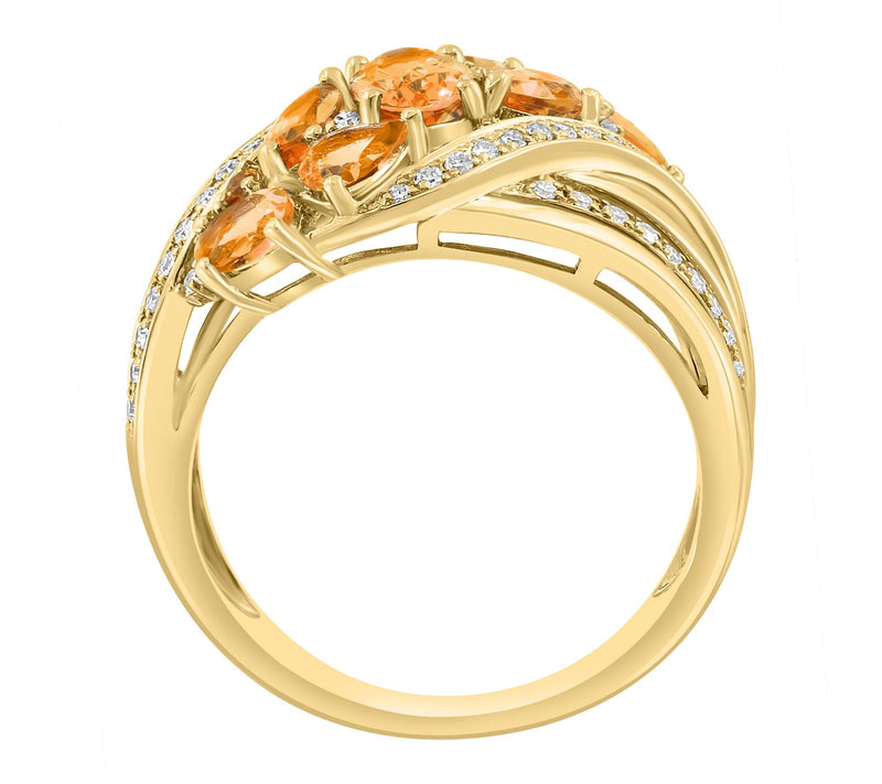 Effy Diamond & Citrine Cocktail Ring, 14K Gold — View 3
