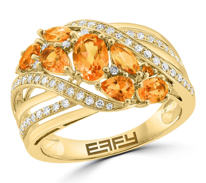 Effy Diamond & Citrine Cocktail Ring, 14K Gold