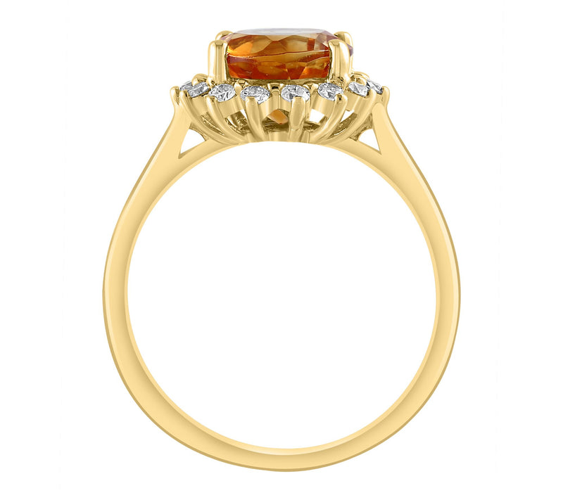 Effy Diamond & Citrine Halo Ring, 14K Gold — View 2