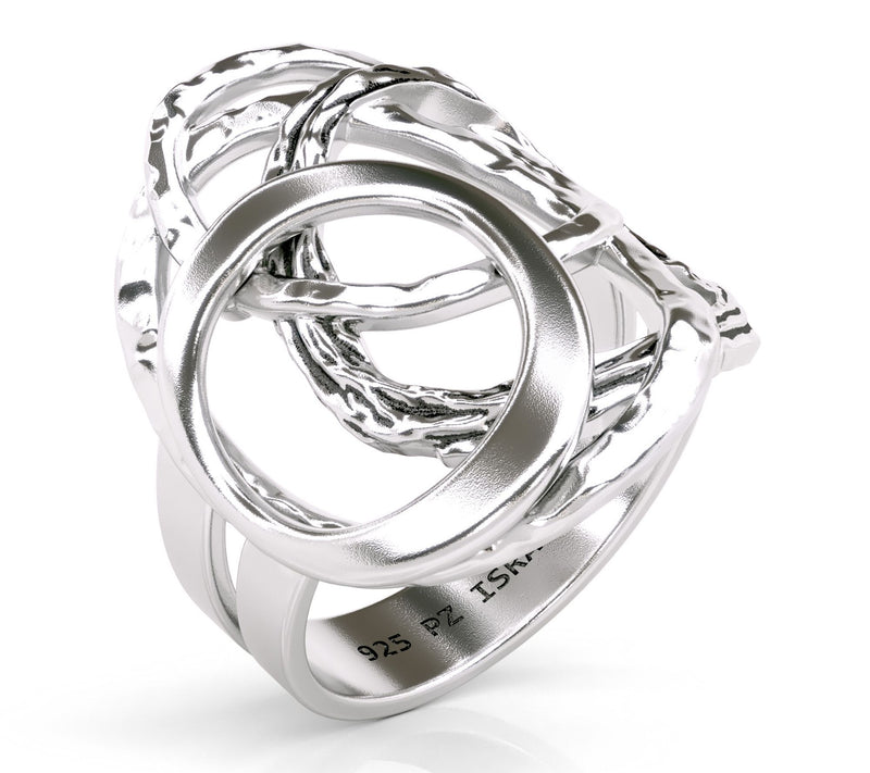 Or Paz Sterling Silver Interlocked Circles Statement Ring — Main view