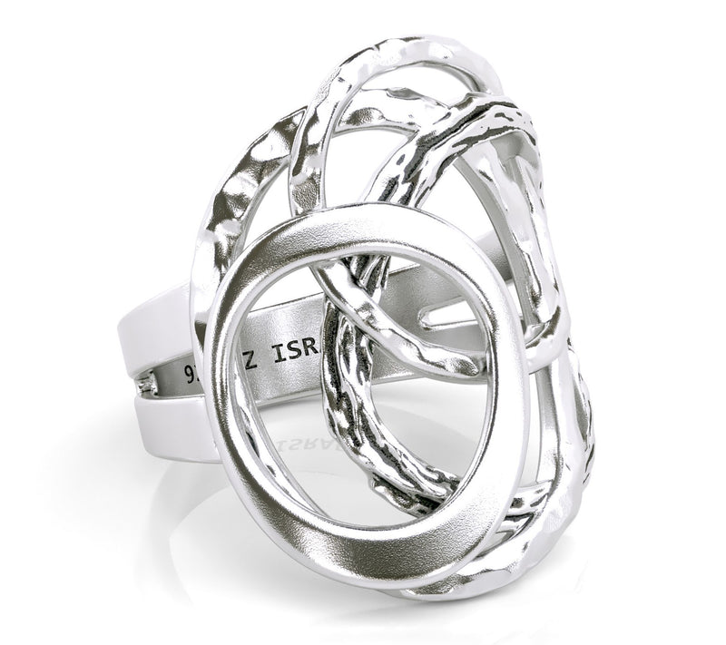 Or Paz Sterling Silver Interlocked Circles Statement Ring — View 2