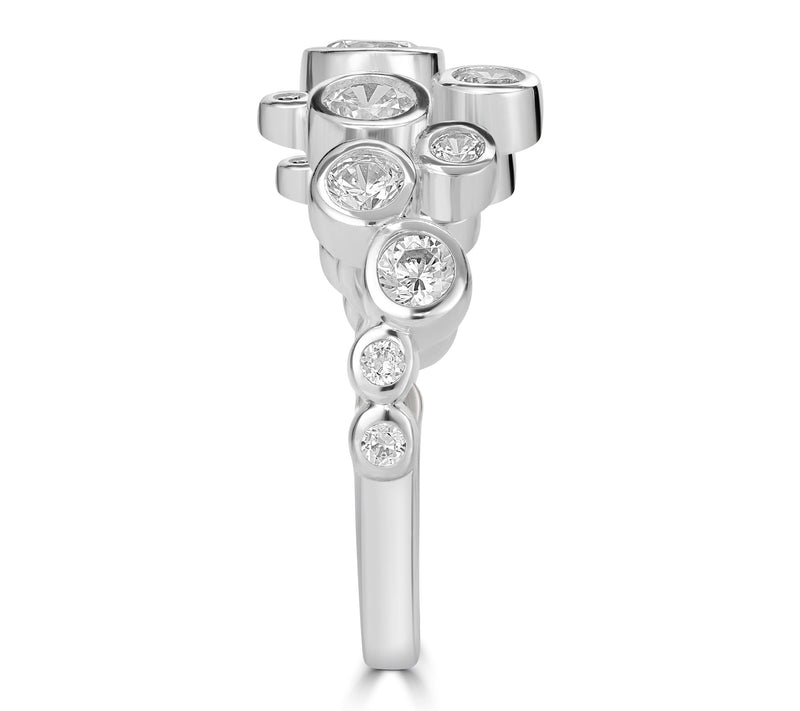 Diamonique x Kathy Levine Bubble Ring, Sterling Silver — View 3