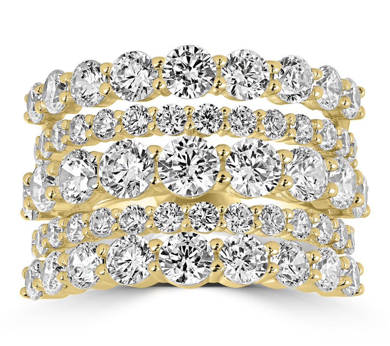 Diamonique x Kathy Levine Bold Multi-Row Ring,Sterling Silver — View 6