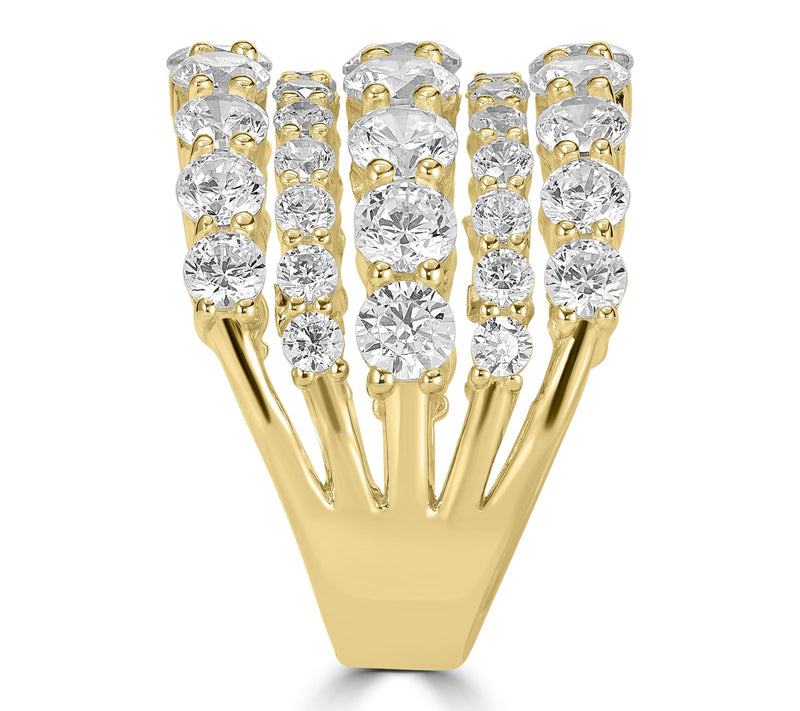 Diamonique x Kathy Levine Bold Multi-Row Ring,Sterling Silver — View 5