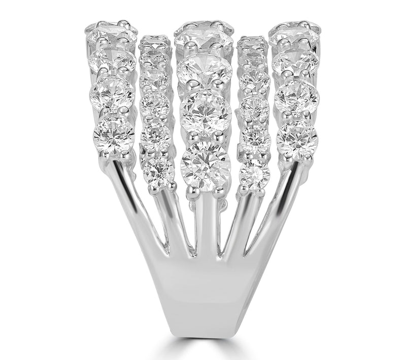 Diamonique x Kathy Levine Bold Multi-Row Ring,Sterling Silver — View 2