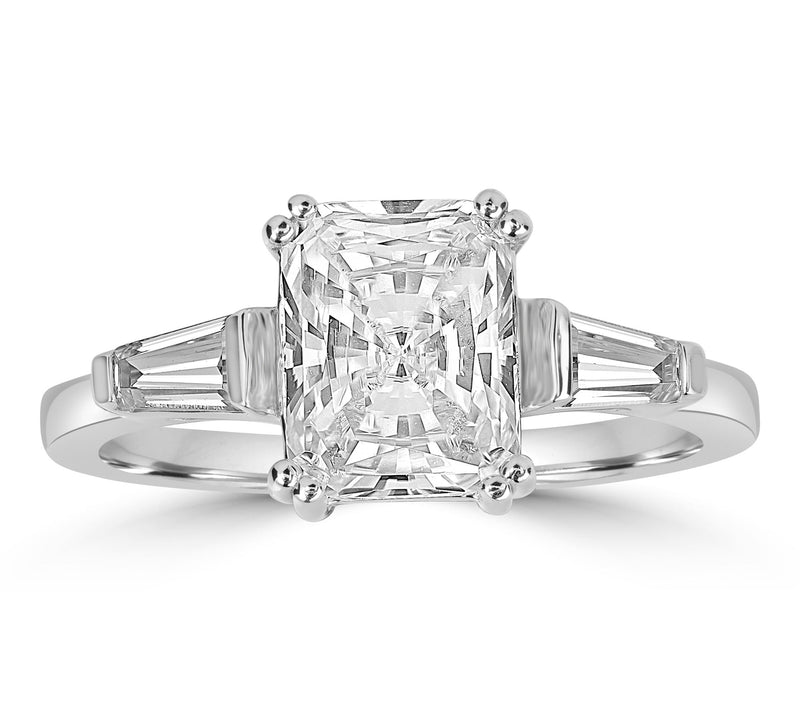 Diamonique x Kathy Levine Emerald & Baguette Ring, Sterling — Main view