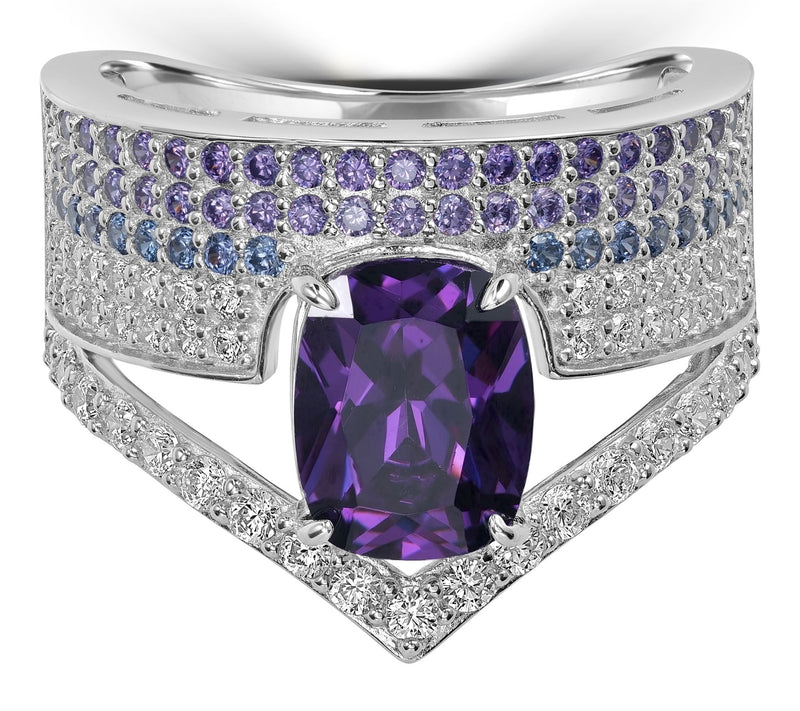 Diamonique x Kathy Levine Purple Ring, SterlingSilver — View 9