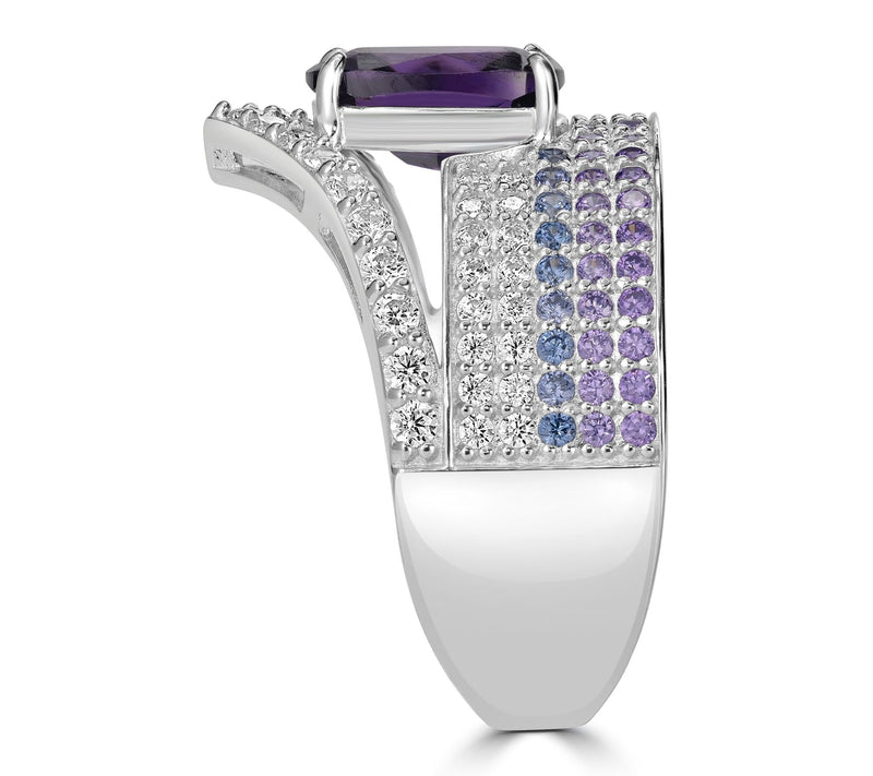 Diamonique x Kathy Levine Purple Ring, SterlingSilver — View 3