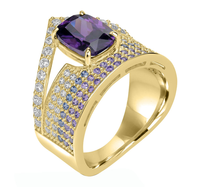 Diamonique x Kathy Levine Purple Ring, SterlingSilver — View 5