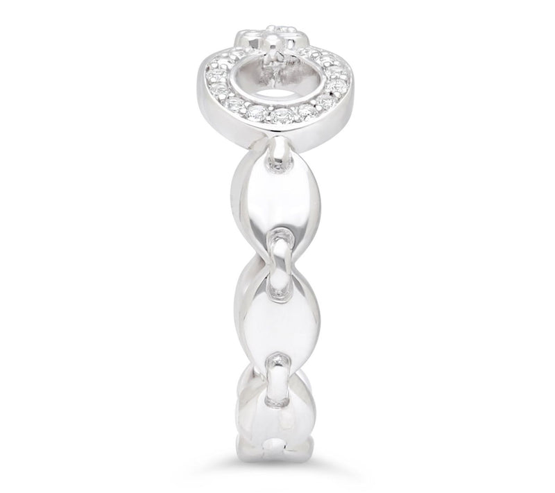 Goddaughters Sterling Silver White Topaz Infinity Paw Ring — View 2