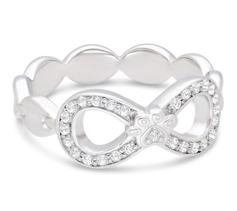 Goddaughters Sterling Silver White Topaz Infinity Paw Ring — Main view