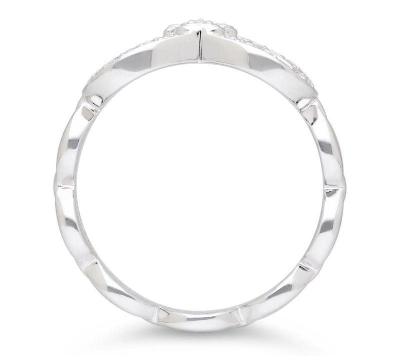 Goddaughters Sterling Silver White Topaz Infinity Paw Ring — View 3