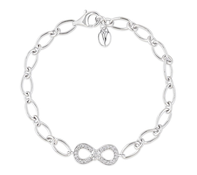 Goddaughters Sterling Silver White Topaz Infinity Paw Bracelet — Main view