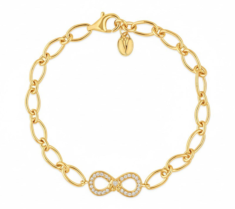 Goddaughters 14K Gold Clad White Topaz InfinityPaw Bracelet — Main view