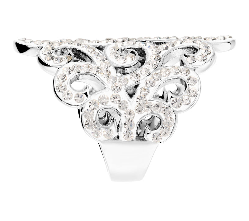 Steel By Design Scroll Design Cocktail Ring — View 2