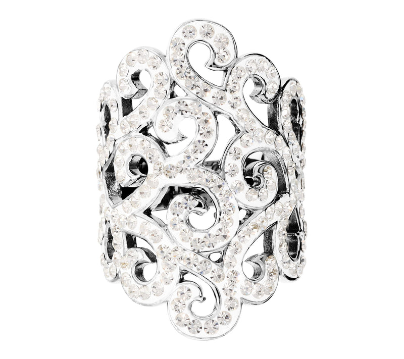 Steel By Design Scroll Design Cocktail Ring — View 6