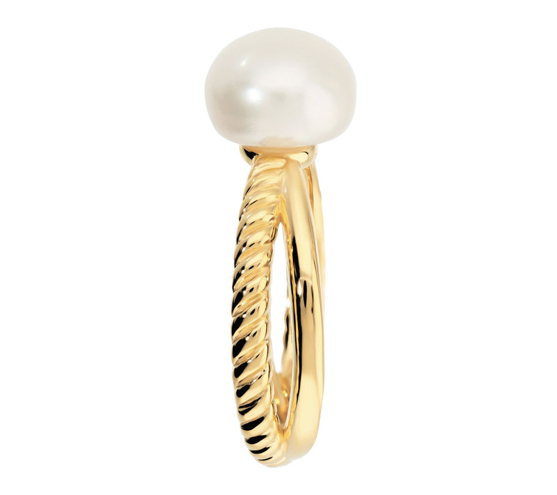 Honora Cultured Pearl Crossed Band, 18K Gold Plated — View 2