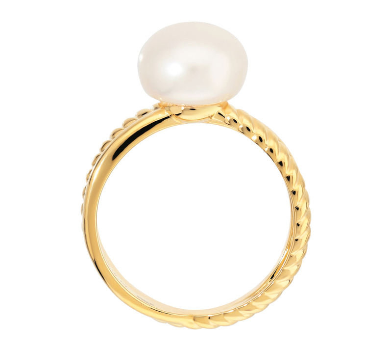 Honora Cultured Pearl Crossed Band, 18K Gold Plated — View 3