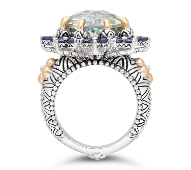 Barbara Bixby Sterling & 18K Gold Gemstone Floral Ring — View 5