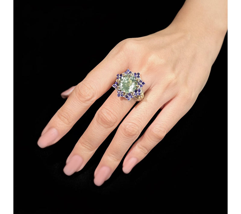 Barbara Bixby Sterling & 18K Gold Gemstone Floral Ring — View 7