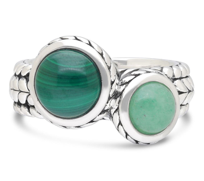 Tiffany Kay Studio Sterling Malachite & Aventurine Ring — Main view