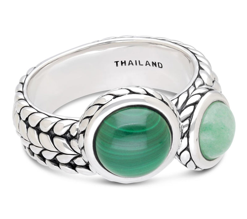 Tiffany Kay Studio Sterling Malachite & Aventurine Ring — View 2