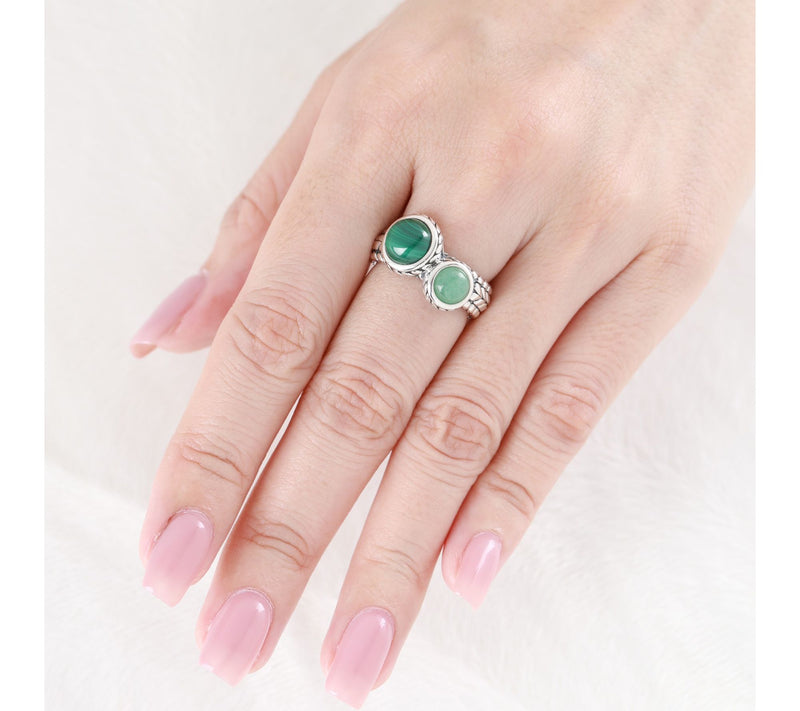 Tiffany Kay Studio Sterling Malachite & Aventurine Ring — View 5