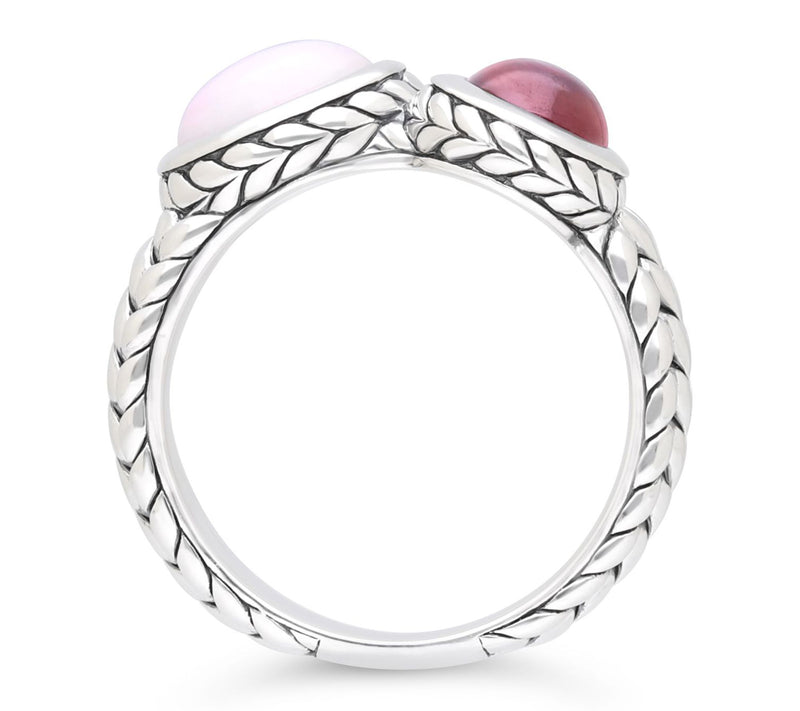 Tiffany Kay Studio Sterling Opal & Rhodolite Herringbone Ring — View 4