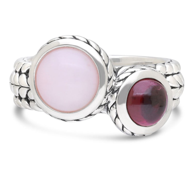 Tiffany Kay Studio Sterling Opal & Rhodolite Herringbone Ring — Main view