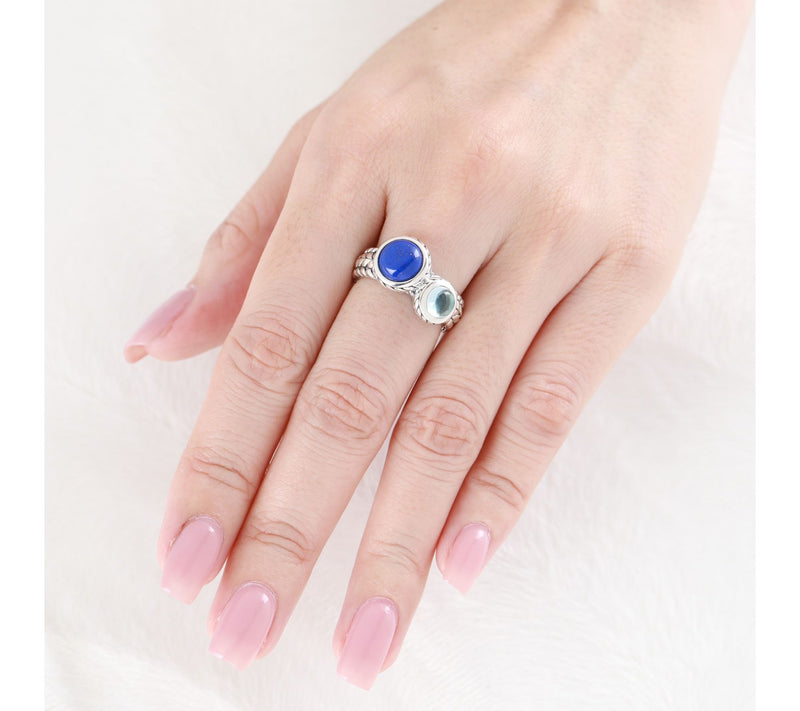 Tiffany Kay Studio Sterling Lapis & Topaz Gumdrop Ring — View 5