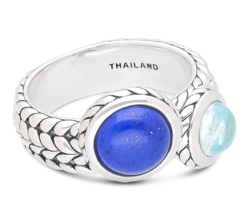 Tiffany Kay Studio Sterling Lapis & Topaz Gumdrop Ring — View 2