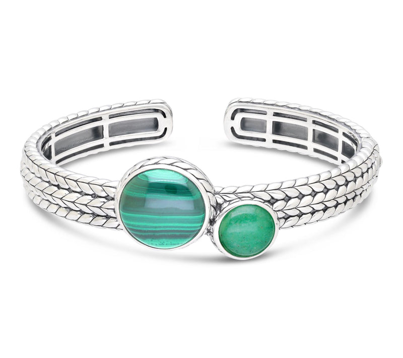Tiffany Kay Studio Sterling Malachite & Aventurine Cuff — Main view