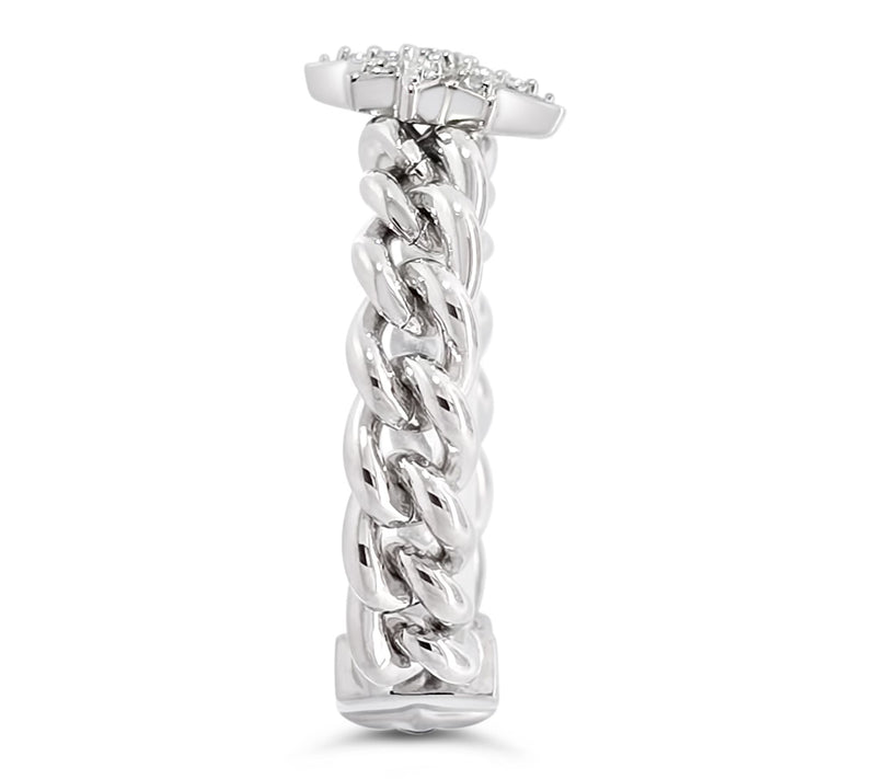 Margo Manhattan Sterling White Topaz Stella Chain Ring — View 4
