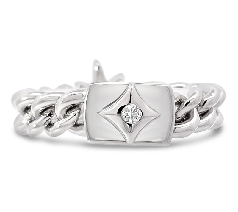 Margo Manhattan Sterling White Topaz Stella Chain Ring — View 5