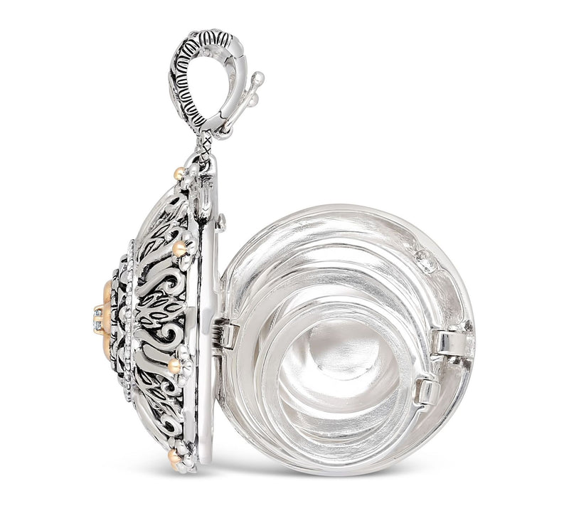 Barbara Bixby Sterling & 18K White Topaz RoundLocket — View 3