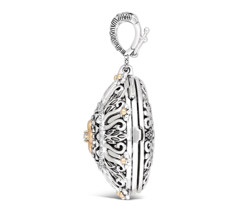 Barbara Bixby Sterling & 18K White Topaz RoundLocket — View 5