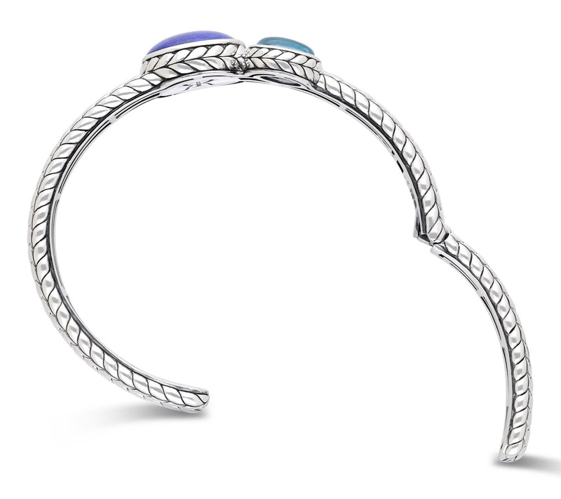 Tiffany Kay Studio Sterling Lapis & Topaz Gumdrop Cuff — View 3