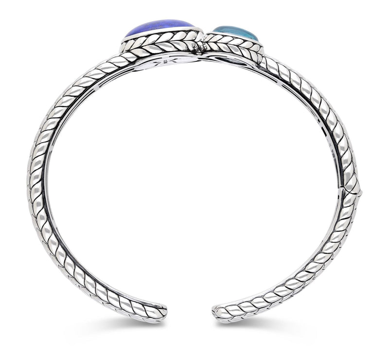 Tiffany Kay Studio Sterling Lapis & Topaz Gumdrop Cuff — View 2