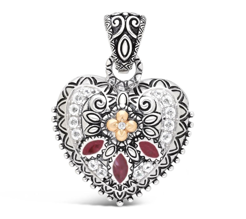 Barbara Bixby Sterling Silver & 18K Gemstone Heart Locket — View 11