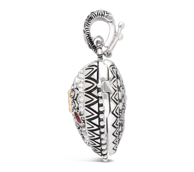 Barbara Bixby Sterling Silver & 18K Gemstone Heart Locket — View 5