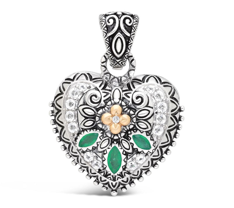 Barbara Bixby Sterling Silver & 18K Gemstone Heart Locket — View 8