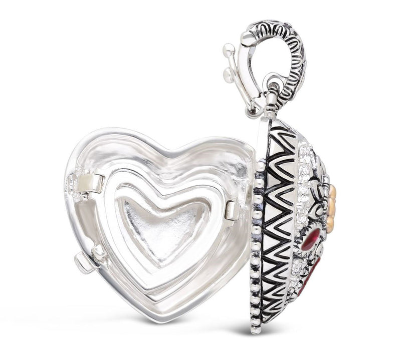 Barbara Bixby Sterling Silver & 18K Gemstone Heart Locket — View 6