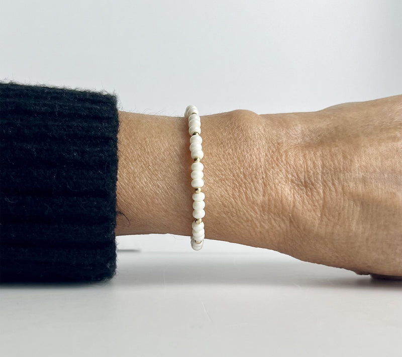 MaeMarie Wraps Pearly Bubble Slip On Bracelet,14K Gold — View 2