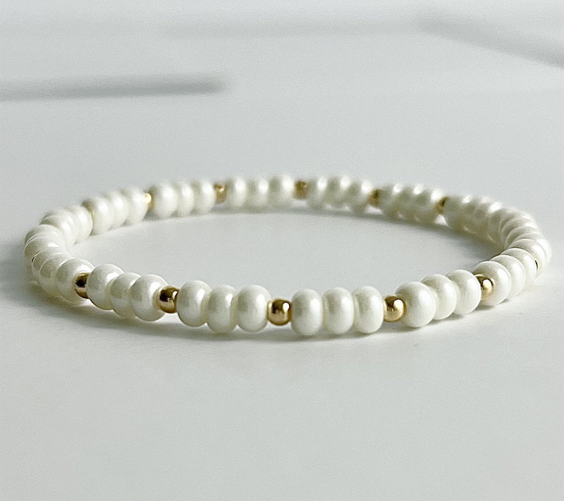 MaeMarie Wraps Pearly Bubble Slip On Bracelet,14K Gold — Main view