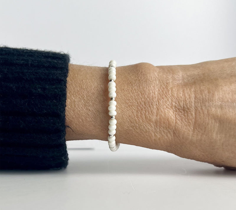 MaeMarie Wraps Pearly Bubble Slip On Bracelet,Sterling Silver — View 2