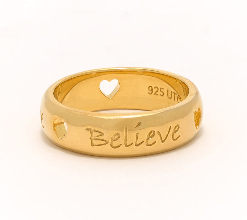 Christian James by Scott Grimes 14K Gold Clad Inspirational Message Ring — Main view