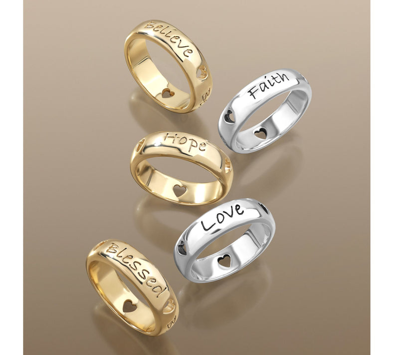Christian James by Scott Grimes 14K Gold Clad Inspirational Message Ring — View 8