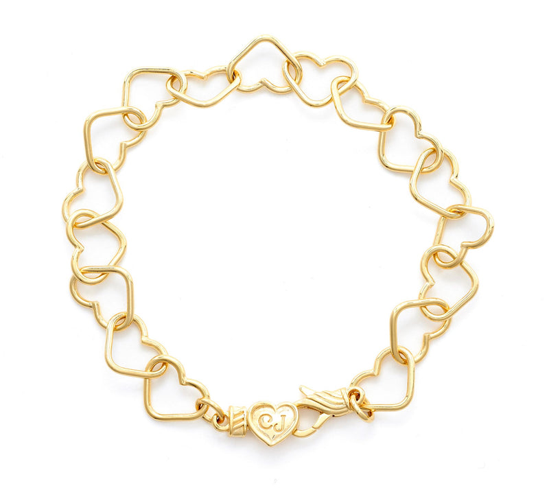 Christian James by Scott Grimes 14K Clad Heart Interlocking Bracelet 6.7g — Main view