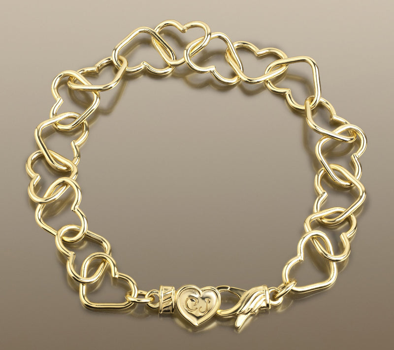 Christian James by Scott Grimes 14K Clad Heart Interlocking Bracelet 6.7g — View 2
